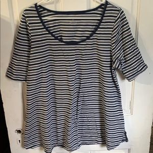 Dark blue and white stripped lane Bryant tee
